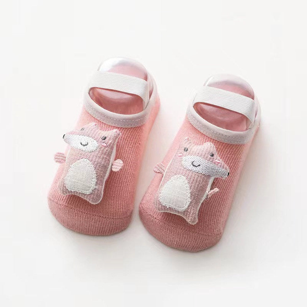 MyKids-USA® Baby 3D Cartoon Animal Patched Design Dispensing Non-Slip Lace-Up Socks Shoes