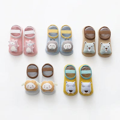MyKids-USA® Baby 3D Cartoon Animal Patched Design Dispensing Non-Slip Lace-Up Socks Shoes