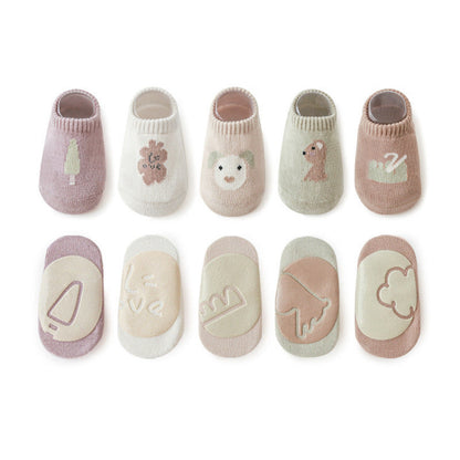 MyKids-USA® Kids Girl Embroidered Pattern Non-Slip Floor Soft Socks