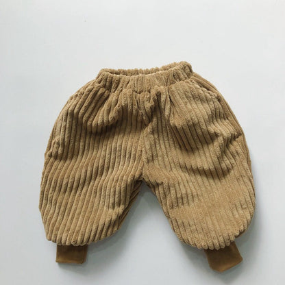 MyKids-USA® Baby Solid Color Corduroy Fabric Thickened Pants