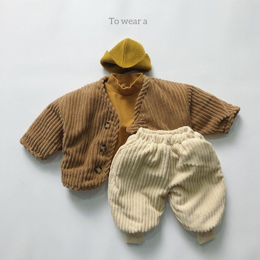 MyKids-USA® Baby Solid Color Corduroy Fabric Thickened Pants