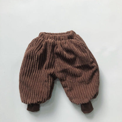 MyKids-USA® Baby Solid Color Corduroy Fabric Thickened Pants