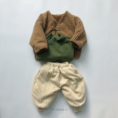 MyKids-USA® Baby Solid Color Corduroy Fabric Thickened Pants