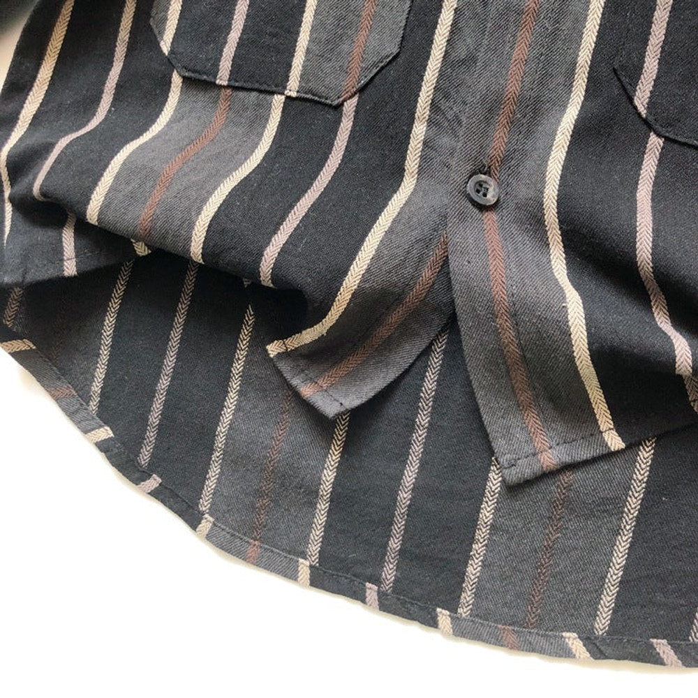 MyKids-USA® Baby Fashion Striped Pattern Lapel Design Single Breasted Shirt