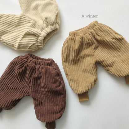 MyKids-USA® Baby Solid Color Corduroy Fabric Thickened Pants