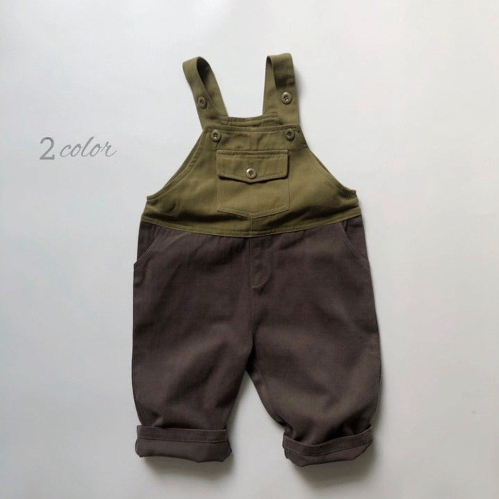 MyKids-USA® Baby Color Matching Design Soft Cotton Fashion Overalls