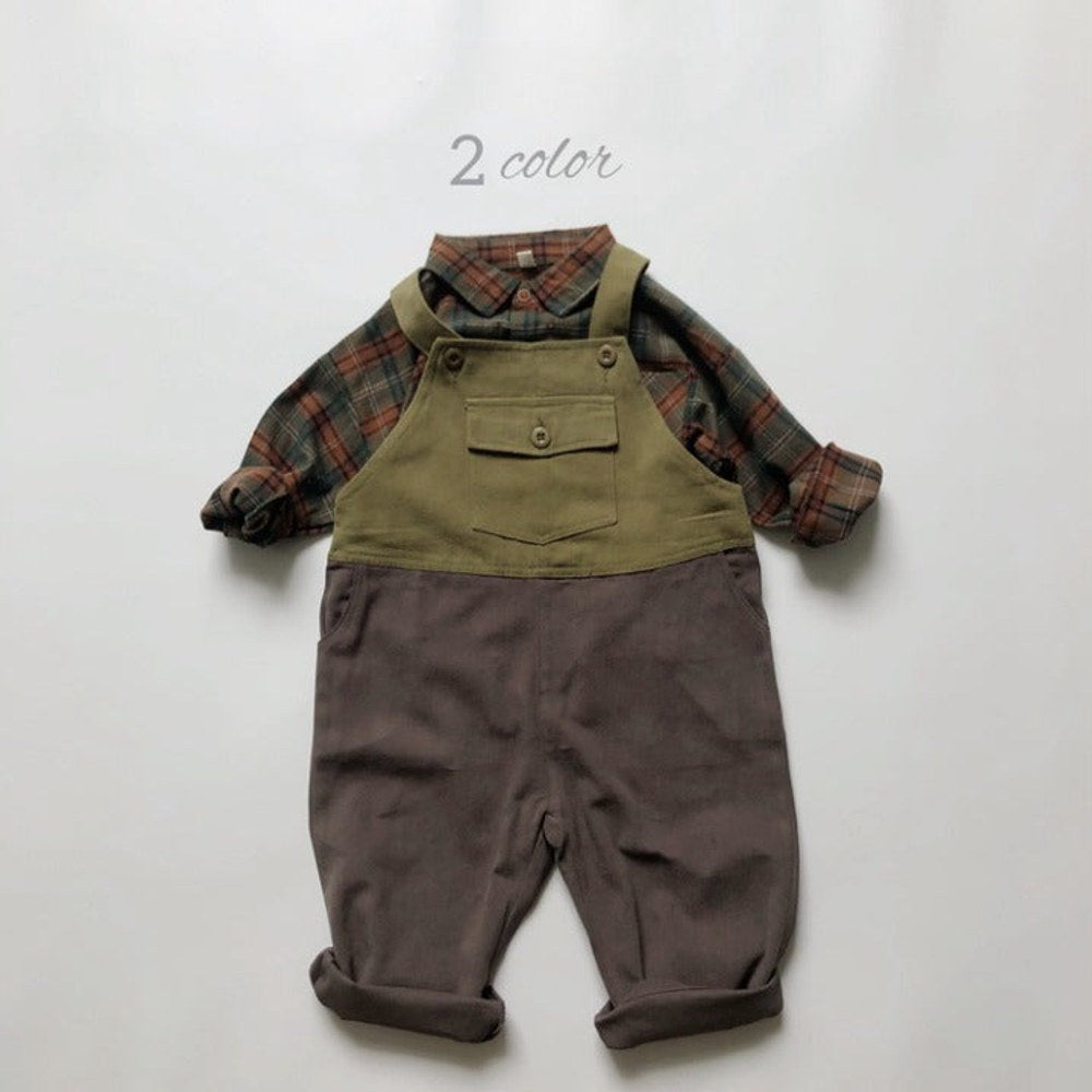 MyKids-USA® Baby Color Matching Design Soft Cotton Fashion Overalls