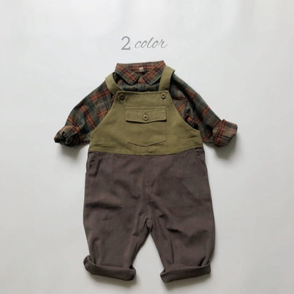 MyKids-USA® Baby Color Matching Design Soft Cotton Fashion Overalls