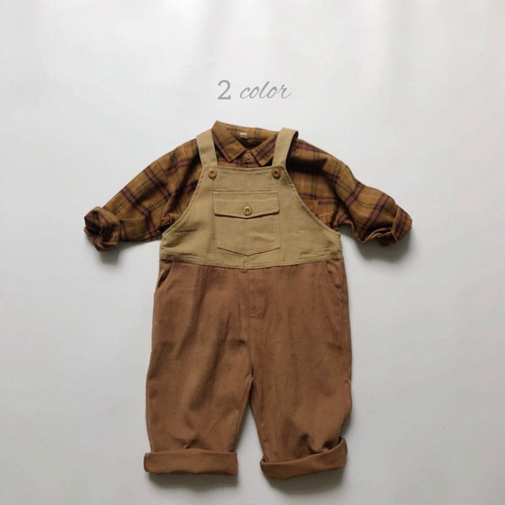 MyKids-USA® Baby Color Matching Design Soft Cotton Fashion Overalls