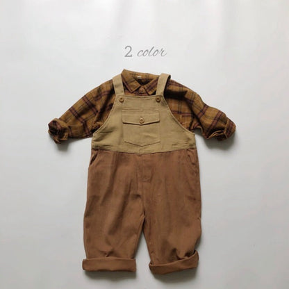 MyKids-USA® Baby Color Matching Design Soft Cotton Fashion Overalls