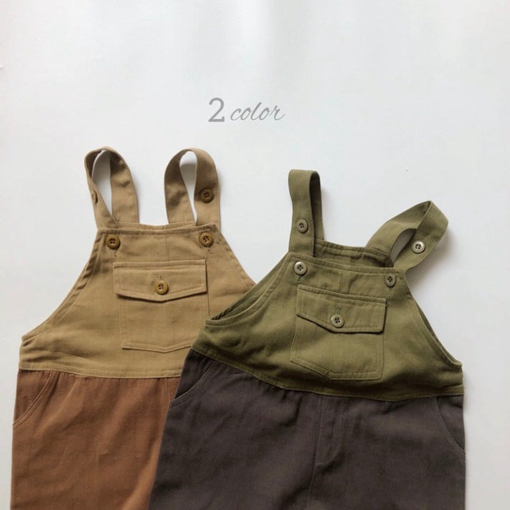 MyKids-USA® Baby Color Matching Design Soft Cotton Fashion Overalls