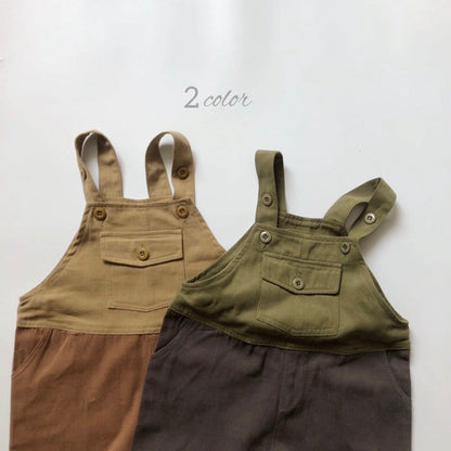 MyKids-USA® Baby Color Matching Design Soft Cotton Fashion Overalls