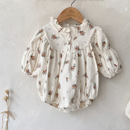 MyKids-USA® Infant Baby Sisters Clothing Romper or Dress In Autumn Outfit Wearing