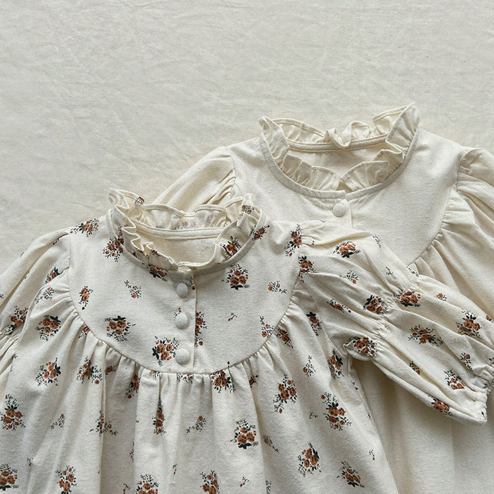 MyKids-USA® Infant Baby Sisters Clothing Romper or Dress In Autumn Outfit Wearing