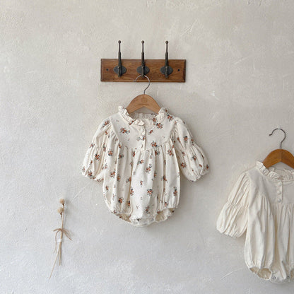 MyKids-USA® Infant Baby Sisters Clothing Romper or Dress In Autumn Outfit Wearing