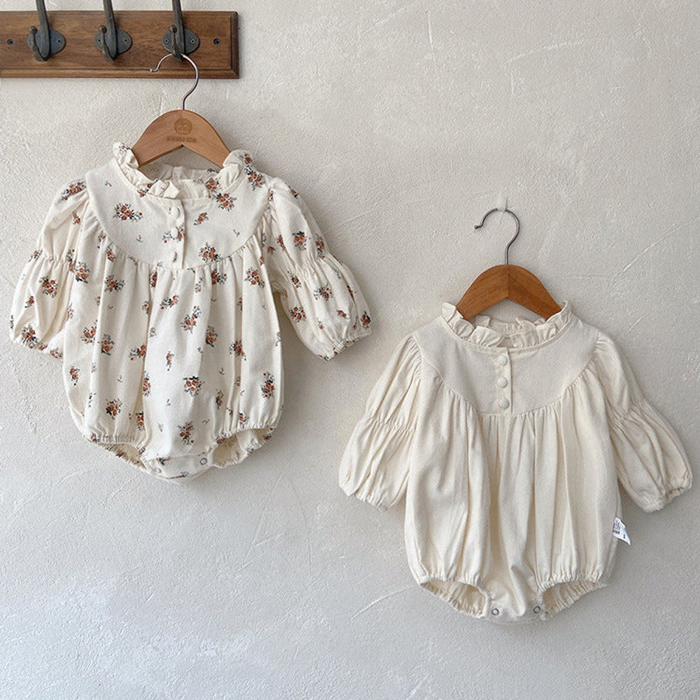 MyKids-USA® Infant Baby Sisters Clothing Romper or Dress In Autumn Outfit Wearing