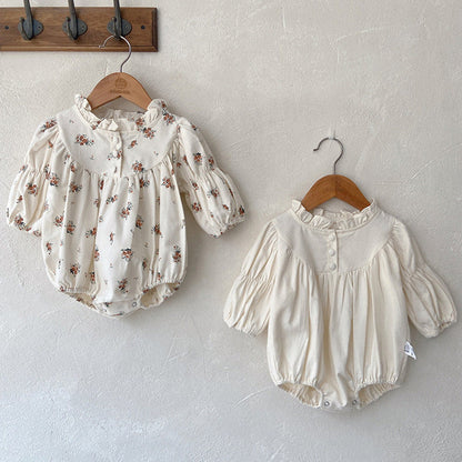 MyKids-USA® Infant Baby Sisters Clothing Romper or Dress In Autumn Outfit Wearing