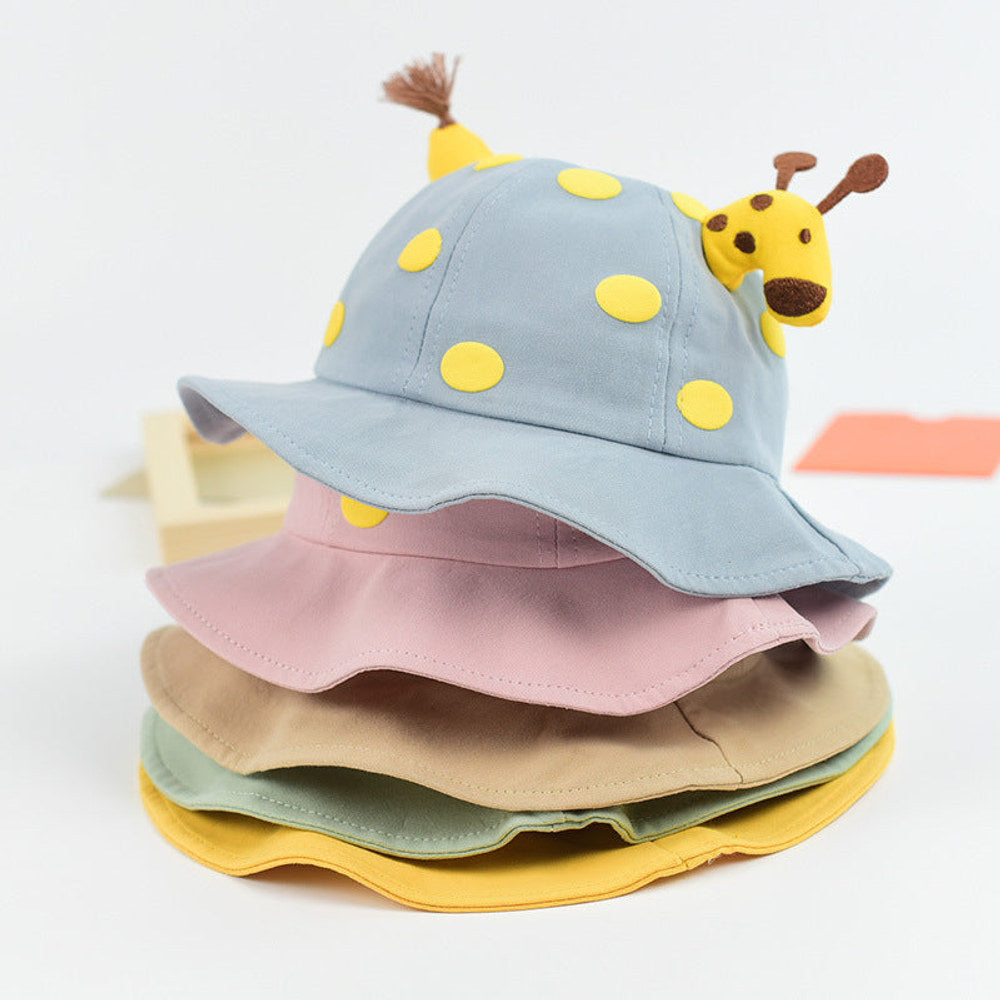 MyKids-USA® Baby Solid Color Animal Print Design Sunshade Bucket Hats