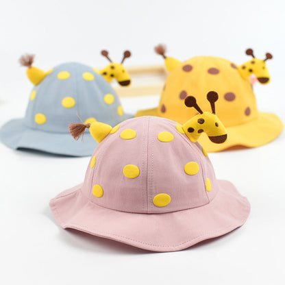 MyKids-USA® Baby Solid Color Animal Print Design Sunshade Bucket Hats