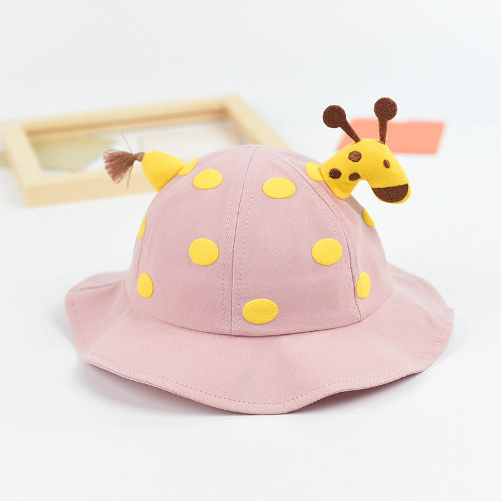 MyKids-USA® Baby Solid Color Animal Print Design Sunshade Bucket Hats