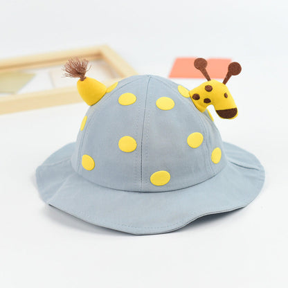 MyKids-USA® Baby Solid Color Animal Print Design Sunshade Bucket Hats