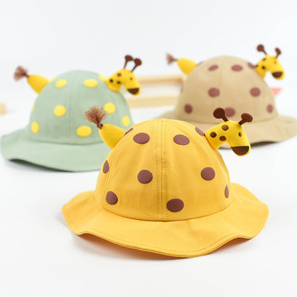 MyKids-USA® Baby Solid Color Animal Print Design Sunshade Bucket Hats