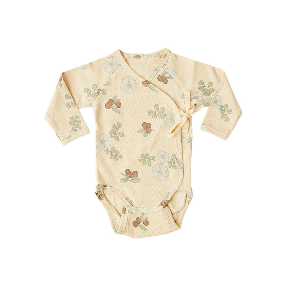 MyKids-USA® Baby Boy And Girl Flower Pattern Side Belted Design Soft Cotton bodysuit