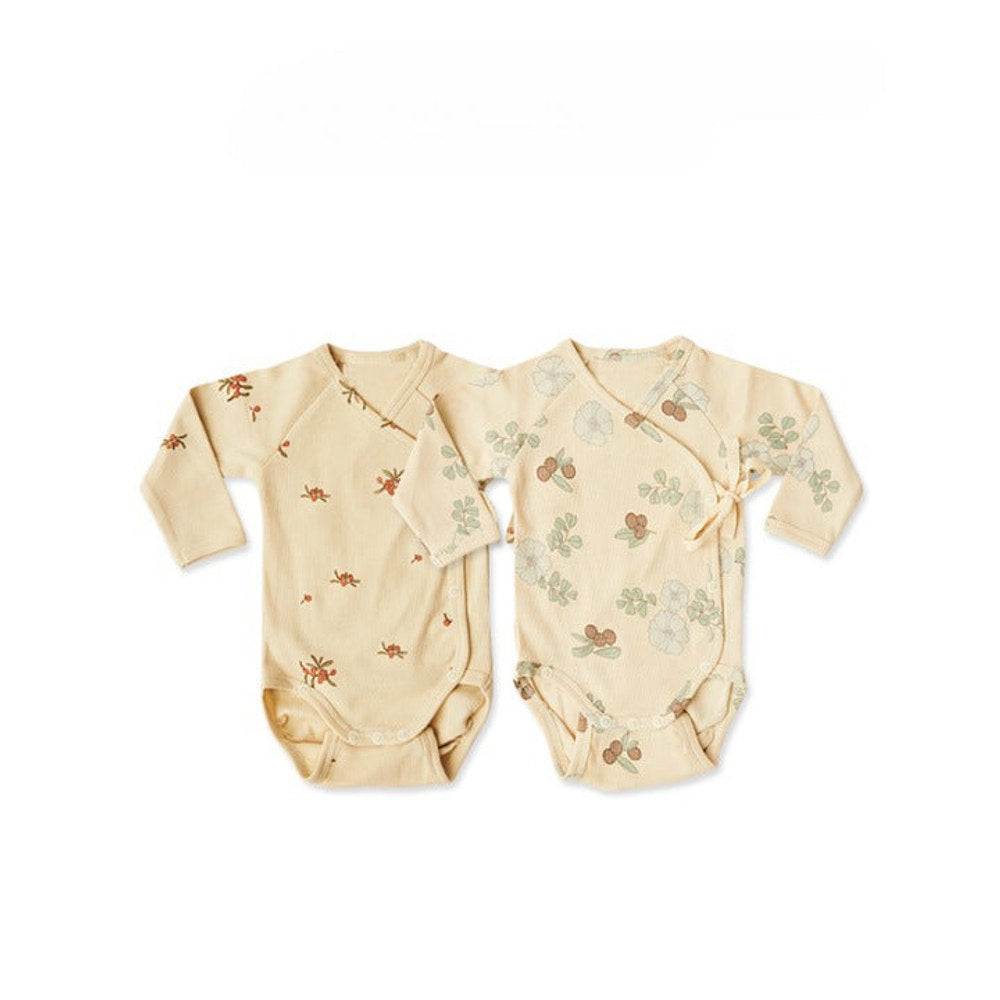 MyKids-USA® Baby Boy And Girl Flower Pattern Side Belted Design Soft Cotton bodysuit