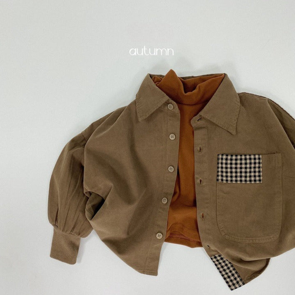MyKids-USA® Baby Solid Color Plaid Patched Design Quality Personalized Cardigan Jacket