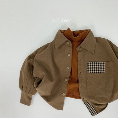 MyKids-USA® Baby Solid Color Plaid Patched Design Quality Personalized Cardigan Jacket