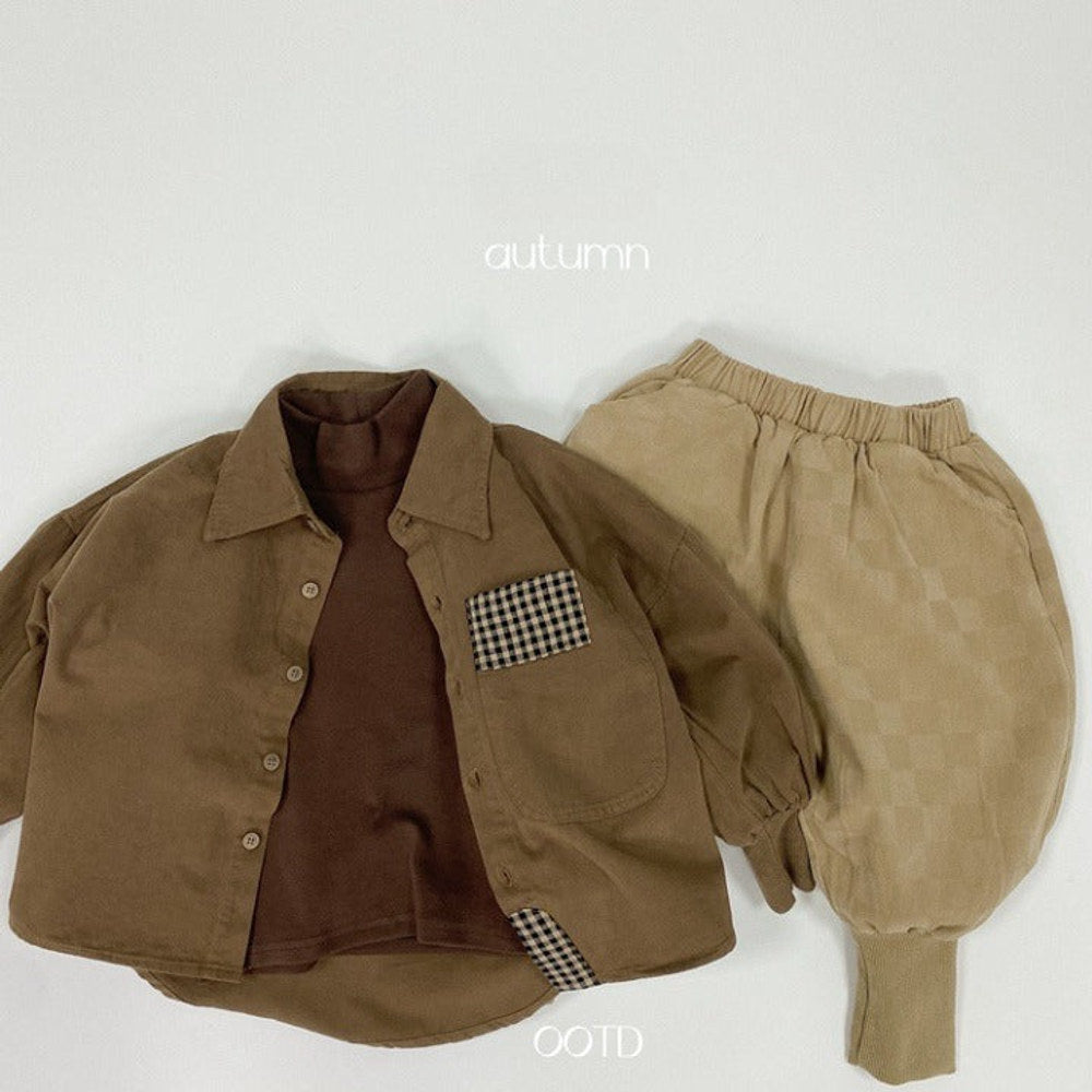 MyKids-USA® Baby Solid Color Plaid Patched Design Quality Personalized Cardigan Jacket
