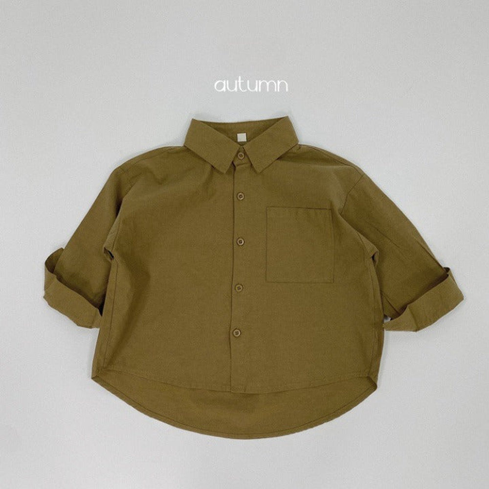 MyKids-USA® Baby Solid Color Single Breasted Design Comfy Cotton Shirt Outfits