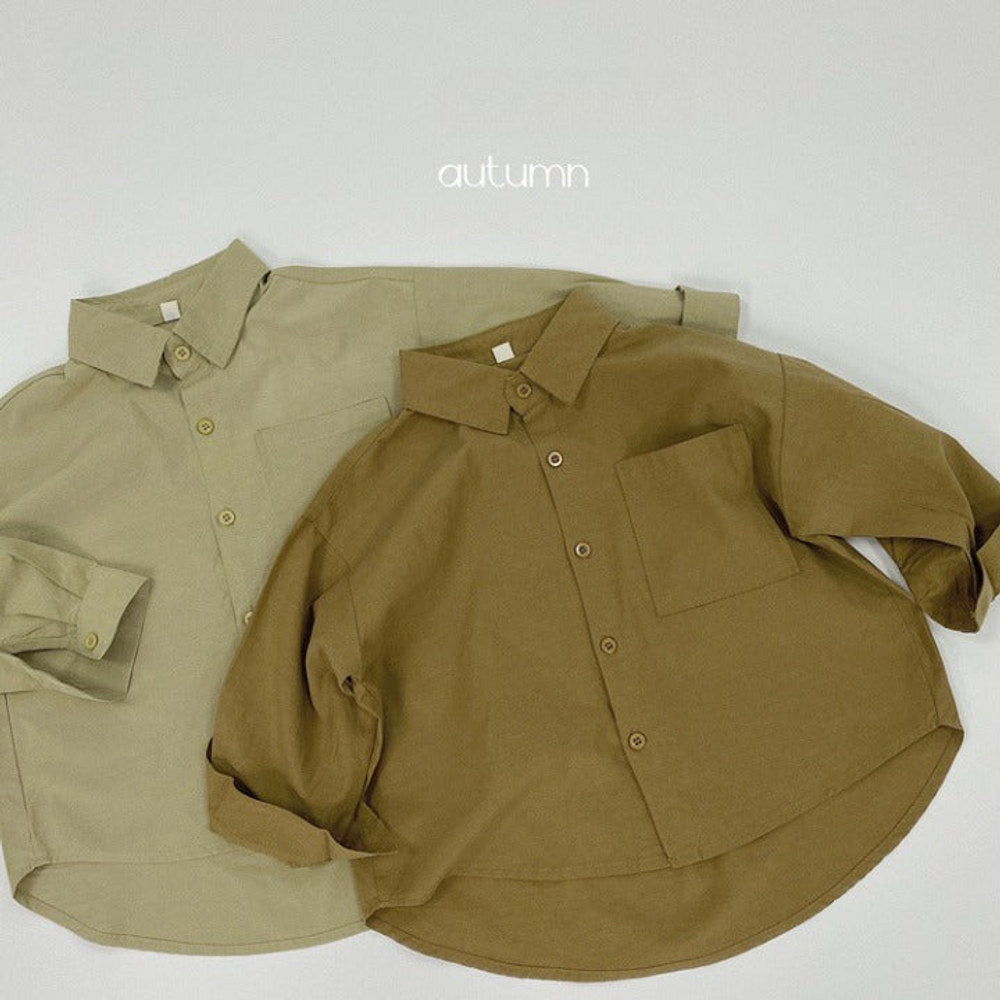 MyKids-USA® Baby Solid Color Single Breasted Design Comfy Cotton Shirt Outfits