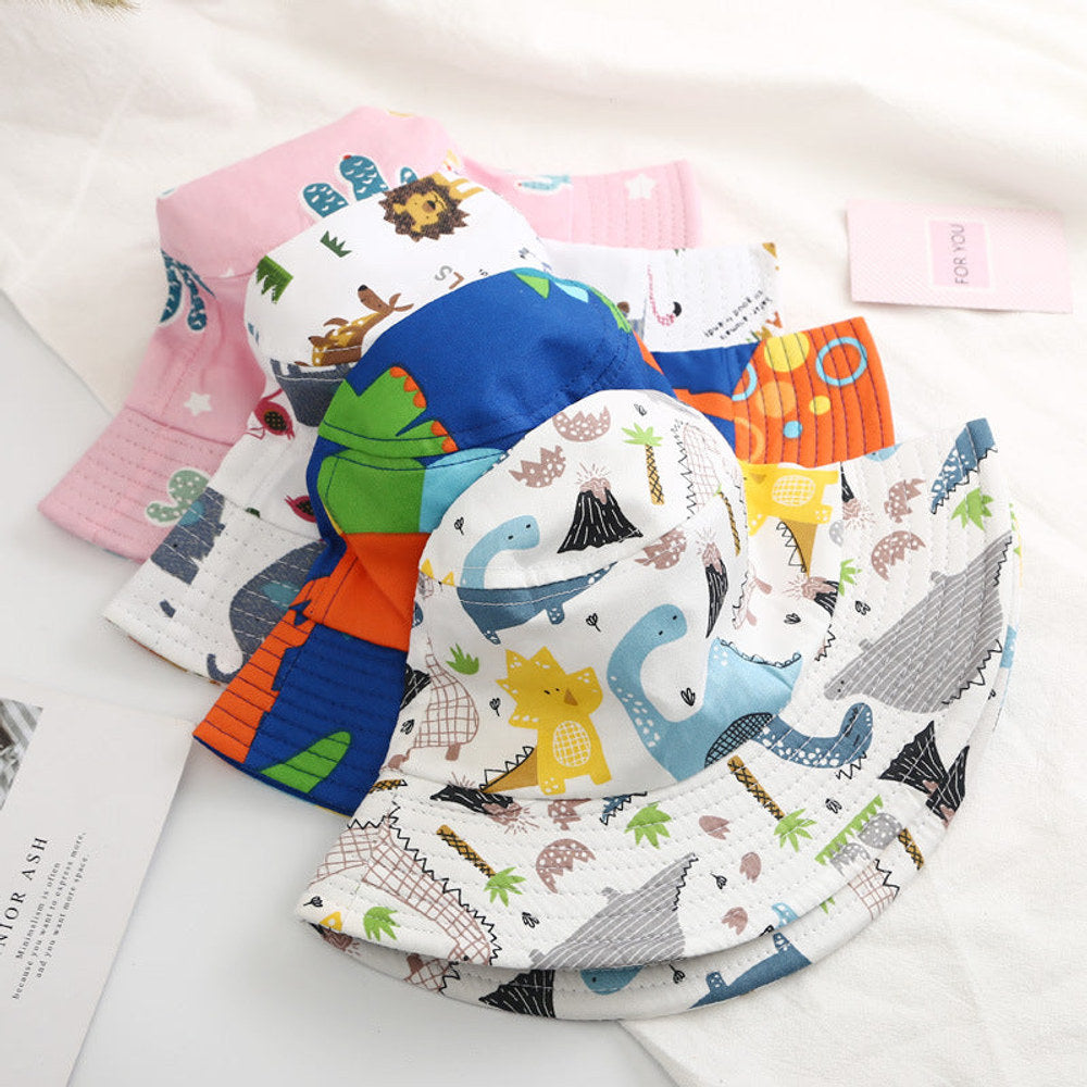 MyKids-USA® Baby Boy Cartoon Animal & Cactus Pattern Sunshade Bowl Hats