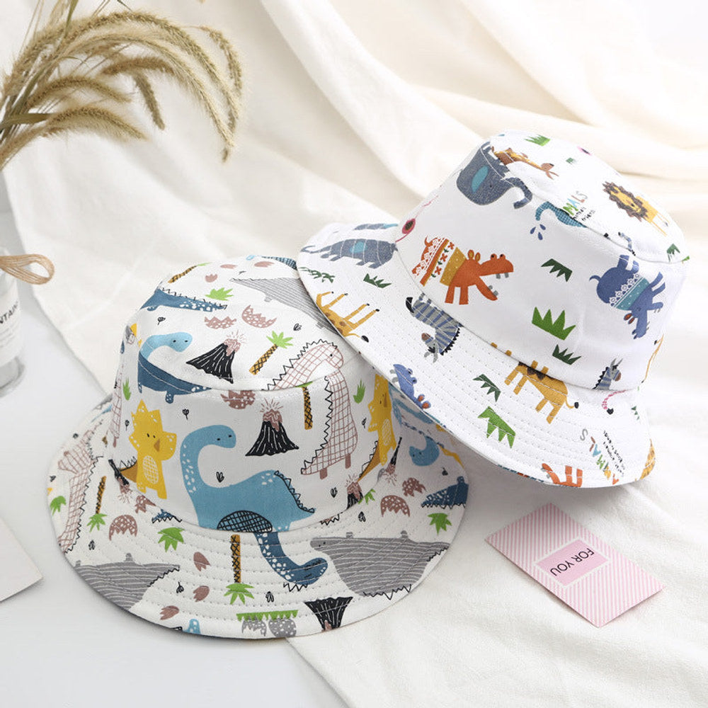 MyKids-USA® Baby Boy Cartoon Animal & Cactus Pattern Sunshade Bowl Hats