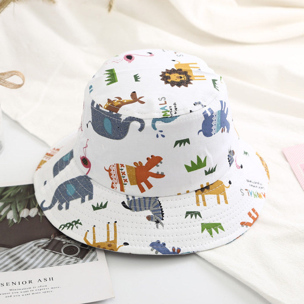 MyKids-USA® Baby Boy Cartoon Animal & Cactus Pattern Sunshade Bowl Hats