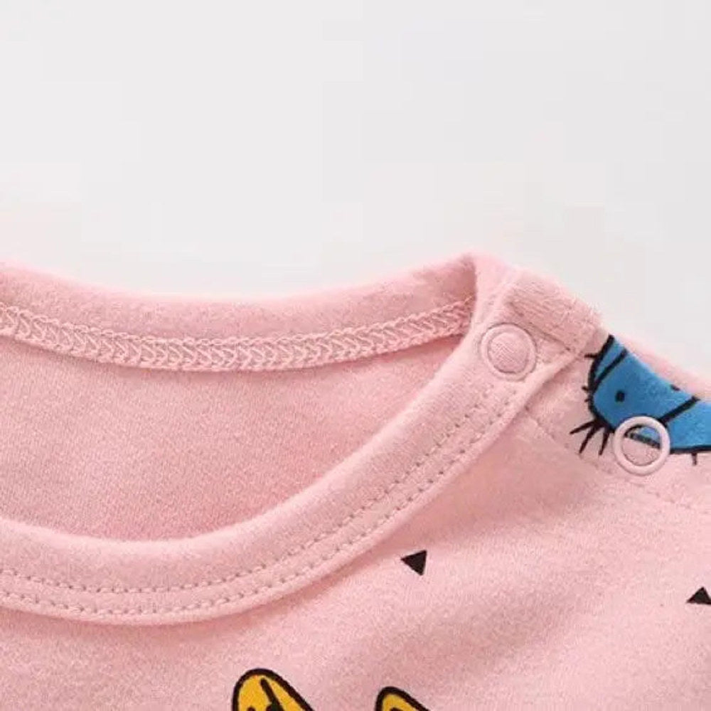MyKids-USA® Baby Cactus & Dot Pattern Long Sleeves O-Neck Cotton Jumpsuit