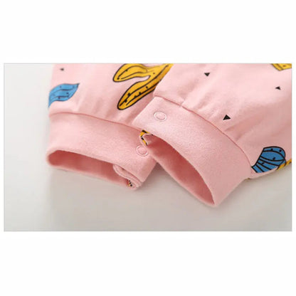 MyKids-USA® Baby Cactus & Dot Pattern Long Sleeves O-Neck Cotton Jumpsuit
