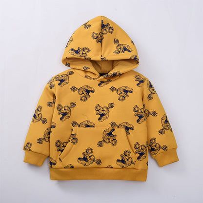MyKids-USA® Baby Boy 1pcs Cartoon Animal Pattern Composite One Piece Fleece Sweatshirt