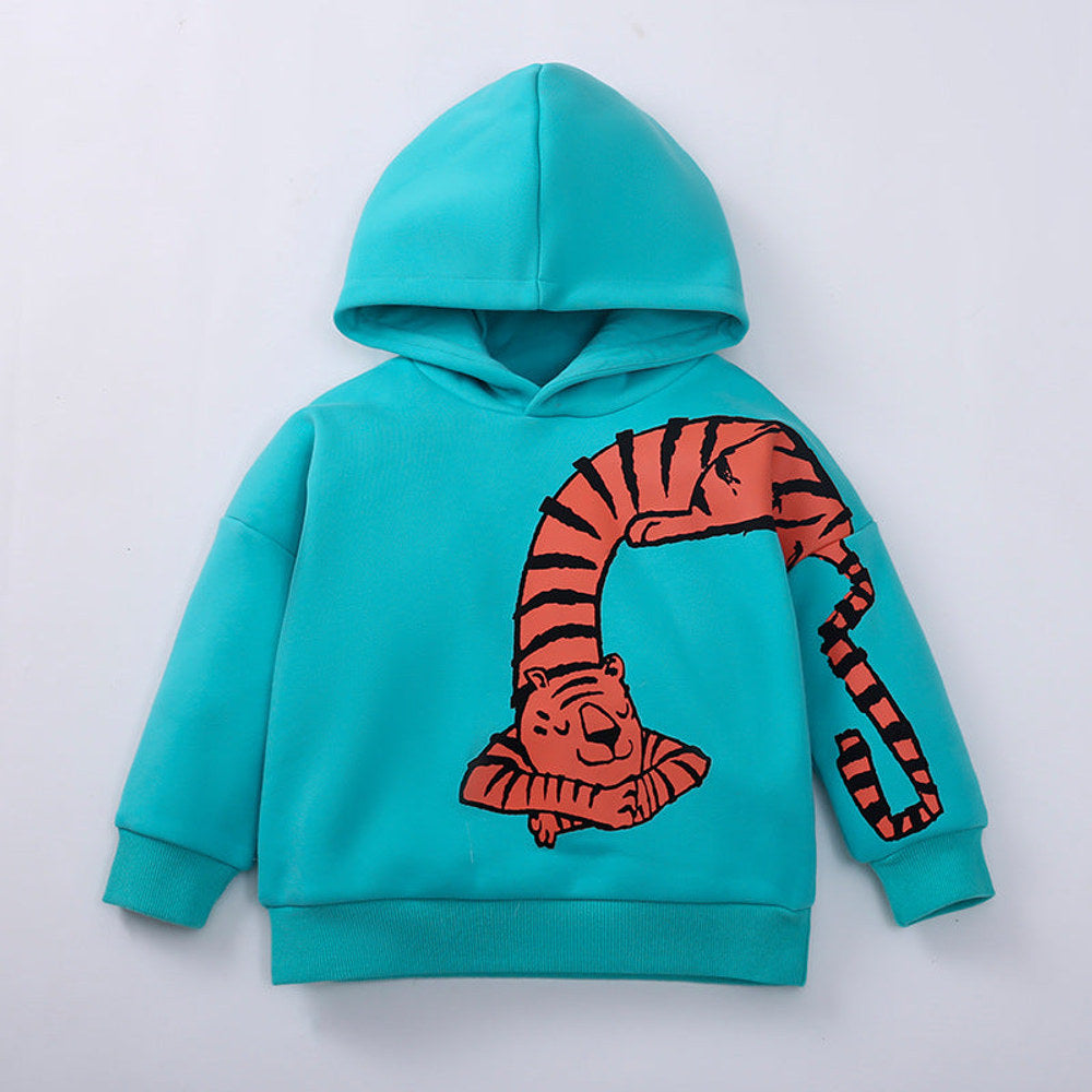 MyKids-USA® Baby Boy 1pcs Cartoon Animal Pattern Composite One Piece Fleece Sweatshirt