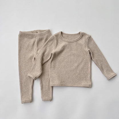 MyKids-USA® Baby Solid Color Comfy Fabric Shirt Sets Pajamas Home Clothes