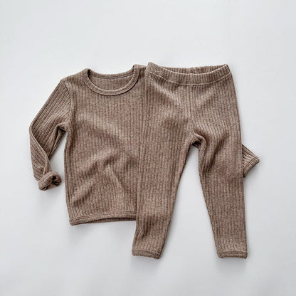 MyKids-USA® Baby Solid Color Comfy Fabric Shirt Sets Pajamas Home Clothes