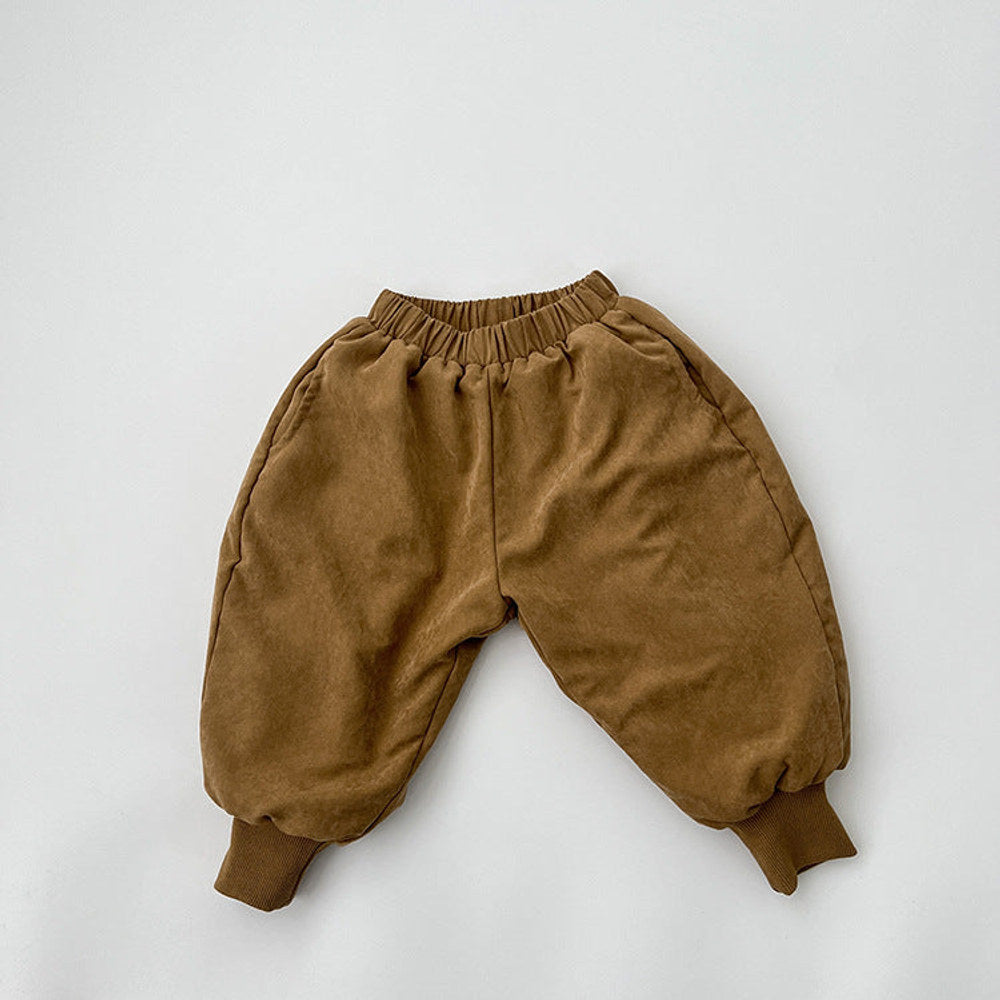 MyKids-USA® Baby Solid Color Thickened Lambswool Drawstring Casual Trousers