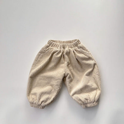 MyKids-USA® Baby Solid Color Corduroy Fabric Loose Lantern Pants