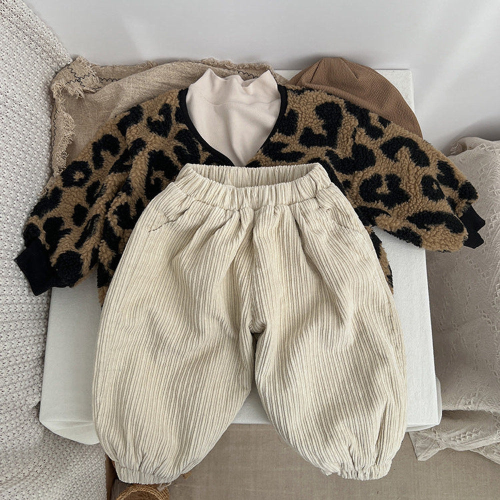 MyKids-USA® Baby Solid Color Corduroy Fabric Loose Lantern Pants
