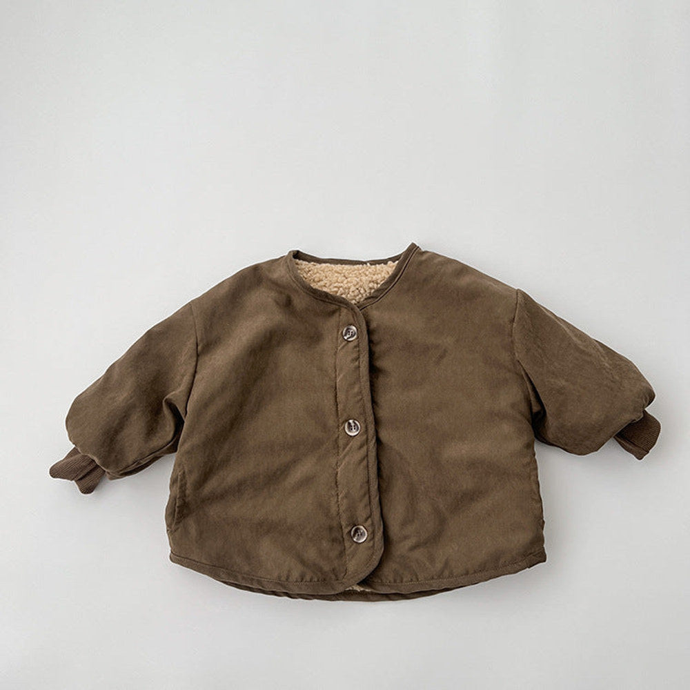 MyKids-USA® Baby Boy And Girl Vintage Style Lambswool Padded Thickened Jacket