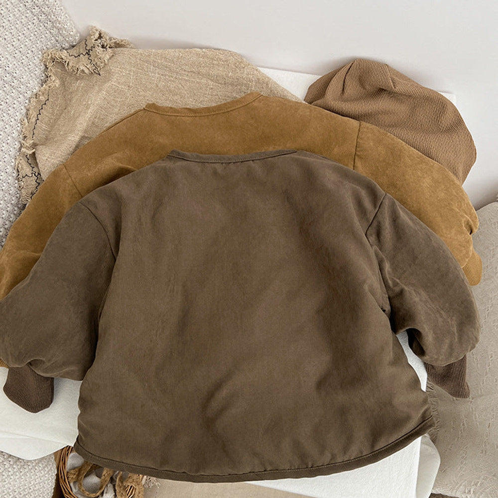 MyKids-USA® Baby Boy And Girl Vintage Style Lambswool Padded Thickened Jacket