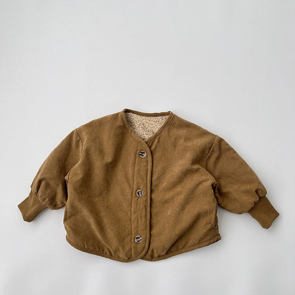MyKids-USA® Baby Boy And Girl Vintage Style Lambswool Padded Thickened Jacket
