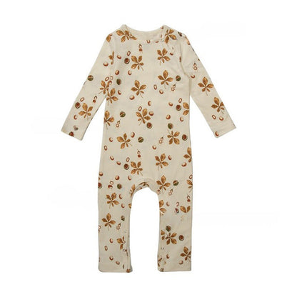 MyKids-USA® Baby Floral Print Pattern Long Sleeve Comfy Cotton Jumpsuit