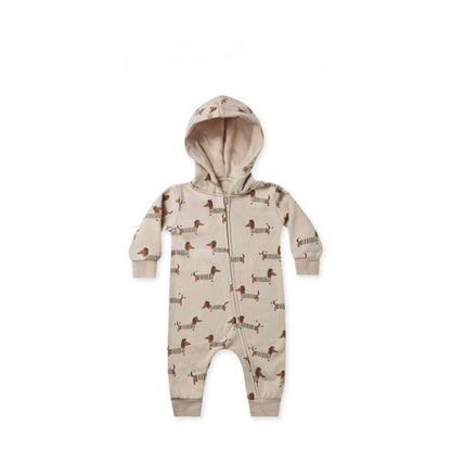 MyKids-USA® Baby Cartoon Dog Print Pattern Zipper Front Design Quality Warm Jumpsuit